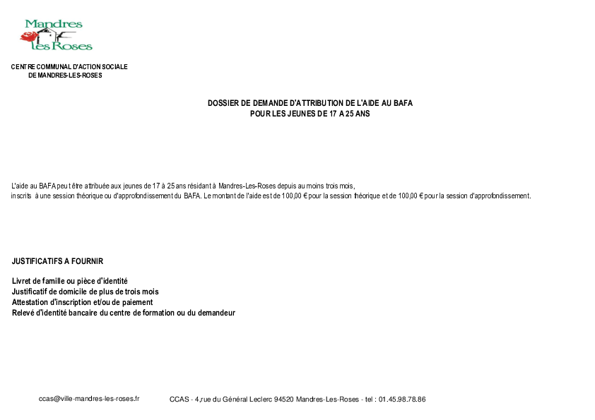 Dossier de demande d