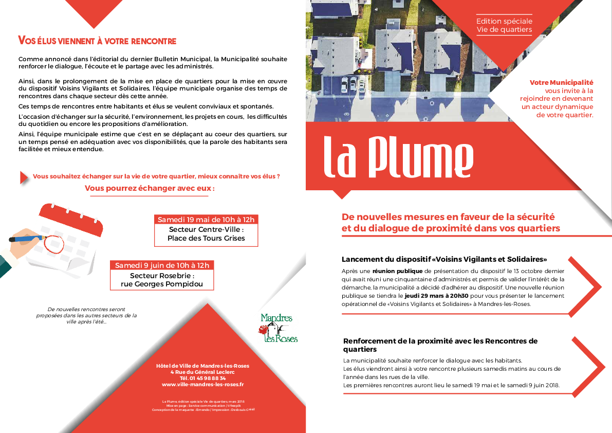 La Plume - Édition spéciale "Vie de quartiers" - Mars 2018